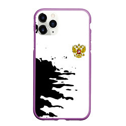 Чехол iPhone 11 Pro матовый Россия герб звёзды в красках, цвет: 3D-фиолетовый