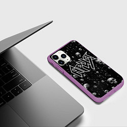 Чехол iPhone 11 Pro матовый Ария - черепа, цвет: 3D-фиолетовый — фото 2