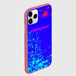 Чехол iPhone 11 Pro матовый Cyberpunk neon steel, цвет: 3D-малиновый — фото 2