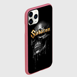 Чехол iPhone 11 Pro матовый Sabaton - rock group, цвет: 3D-малиновый — фото 2