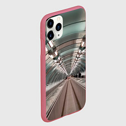 Чехол iPhone 11 Pro матовый Траволатор на станции метро Спортивная в Петербург, цвет: 3D-малиновый — фото 2