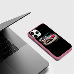 Чехол iPhone 11 Pro матовый Ретро автомобиль Cadillac Eldorado 1960 года, цвет: 3D-малиновый — фото 2