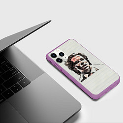 Чехол iPhone 11 Pro матовый Патрик Бэйтман, цвет: 3D-фиолетовый — фото 2