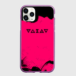 Чехол iPhone 11 Pro матовый Ведьмак лого смок, цвет: 3D-фиолетовый