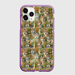 Чехол iPhone 11 Pro матовый Паттерн волчьих морд