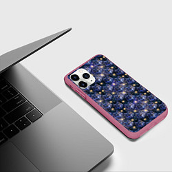 Чехол iPhone 11 Pro матовый Волчий стиль дизайн с мордами волков, цвет: 3D-малиновый — фото 2