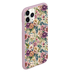 Чехол iPhone 11 Pro матовый Нежные цветочные мотивы паттерны, цвет: 3D-розовый — фото 2