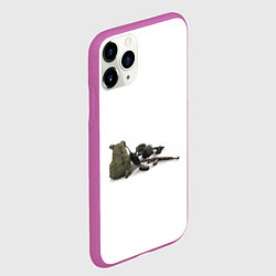 Чехол iPhone 11 Pro матовый Предметы PUBG, цвет: 3D-фиолетовый — фото 2
