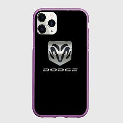 Чехол iPhone 11 Pro матовый Dodge logo, цвет: 3D-фиолетовый