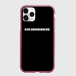 Чехол iPhone 11 Pro матовый Hummer logo, цвет: 3D-малиновый