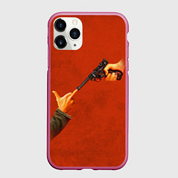 Чехол iPhone 11 Pro матовый Пистолет - Министерство неджентльменских дел, цвет: 3D-малиновый