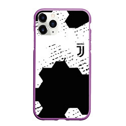 Чехол iPhone 11 Pro матовый Juventus hexagon black sport, цвет: 3D-фиолетовый