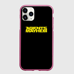Чехол iPhone 11 Pro матовый Agents of Mayhem, цвет: 3D-малиновый