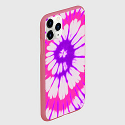 Чехол iPhone 11 Pro матовый Тай дай розовый с фиолетовым, цвет: 3D-малиновый — фото 2