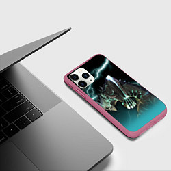 Чехол iPhone 11 Pro матовый Кайдзю, цвет: 3D-малиновый — фото 2