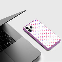 Чехол iPhone 11 Pro матовый Красивый узор звезды, цвет: 3D-фиолетовый — фото 2