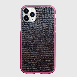 Чехол iPhone 11 Pro матовый Крашеная кожа - текстура, цвет: 3D-малиновый