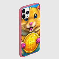 Чехол iPhone 11 Pro матовый Хомячок и коины, цвет: 3D-малиновый — фото 2