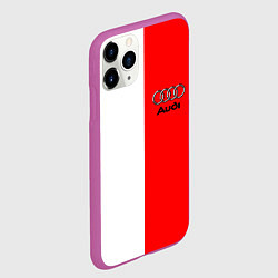 Чехол iPhone 11 Pro матовый AUDI logo полосы, цвет: 3D-фиолетовый — фото 2