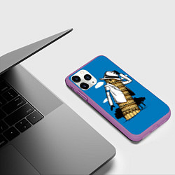 Чехол iPhone 11 Pro матовый Пизанская башня - Майкл Джексон, цвет: 3D-фиолетовый — фото 2