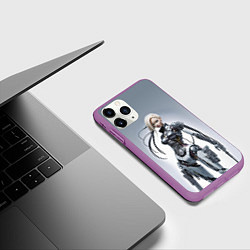 Чехол iPhone 11 Pro матовый Barbie - cyber warrior, цвет: 3D-фиолетовый — фото 2