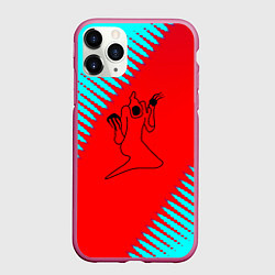 Чехол iPhone 11 Pro матовый Kizaru abstract rap, цвет: 3D-малиновый