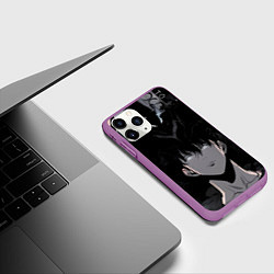 Чехол iPhone 11 Pro матовый Поднятие уровня в одиночку Джину Сон Пробуждённый, цвет: 3D-фиолетовый — фото 2