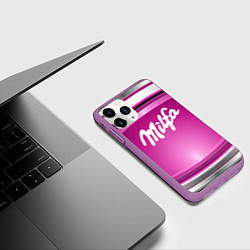 Чехол iPhone 11 Pro матовый Milfa надпись в стиле шоколадки, цвет: 3D-фиолетовый — фото 2
