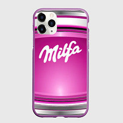 Чехол iPhone 11 Pro матовый Milfa надпись в стиле шоколадки, цвет: 3D-фиолетовый