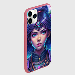 Чехол iPhone 11 Pro матовый Девушка самурай фэнтези стайл - big pictures, цвет: 3D-малиновый — фото 2