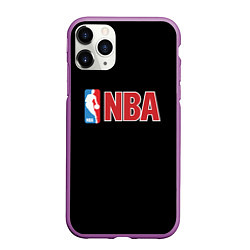 Чехол iPhone 11 Pro матовый NBA logo, цвет: 3D-фиолетовый