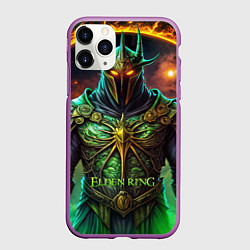 Чехол iPhone 11 Pro матовый Elden Ring персонаж темный рыцарь, цвет: 3D-фиолетовый