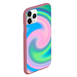 Чехол iPhone 11 Pro матовый Абстракция спиральная, цвет: 3D-малиновый — фото 2