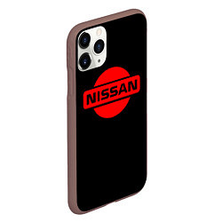 Чехол iPhone 11 Pro матовый Nissan red logo, цвет: 3D-коричневый — фото 2