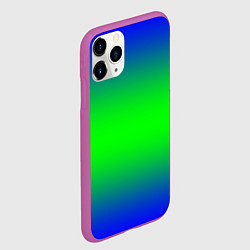 Чехол iPhone 11 Pro матовый Зелёный градиент текстура, цвет: 3D-фиолетовый — фото 2