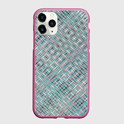 Чехол iPhone 11 Pro матовый Светлый серо-голубой текстурированный, цвет: 3D-малиновый