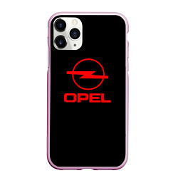 Чехол iPhone 11 Pro матовый Opel red logo auto, цвет: 3D-розовый