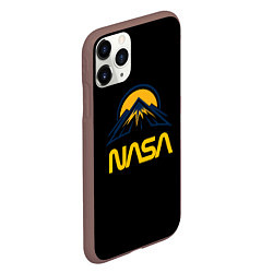 Чехол iPhone 11 Pro матовый Nasa горы лого, цвет: 3D-коричневый — фото 2