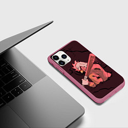 Чехол iPhone 11 Pro матовый Хотлайн Майами - Джекет, цвет: 3D-малиновый — фото 2