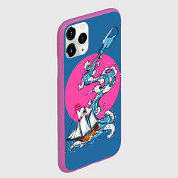 Чехол iPhone 11 Pro матовый Море льётся из бутылки, цвет: 3D-фиолетовый — фото 2