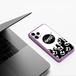 Чехол iPhone 11 Pro матовый Marshmello x Nasa, цвет: 3D-фиолетовый — фото 2