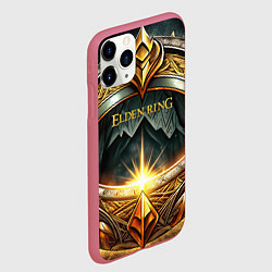 Чехол iPhone 11 Pro матовый Черное золотое кольцо Elden Ring, цвет: 3D-малиновый — фото 2