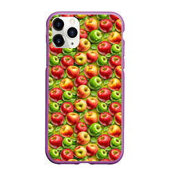 Чехол iPhone 11 Pro матовый Ароматные сочные яблоки, цвет: 3D-фиолетовый