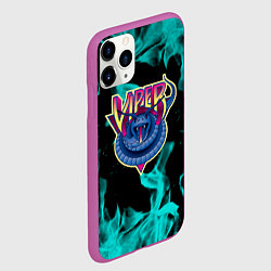 Чехол iPhone 11 Pro матовый Вайпер flame neon game, цвет: 3D-фиолетовый — фото 2