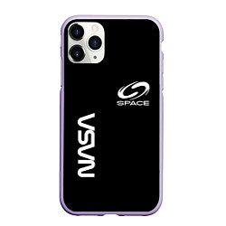 Чехол iPhone 11 Pro матовый Nasa space logo white