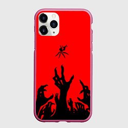Чехол iPhone 11 Pro матовый V1 Ultrakill, цвет: 3D-малиновый