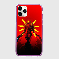 Чехол iPhone 11 Pro матовый Ultrakill supreme machine, цвет: 3D-фиолетовый