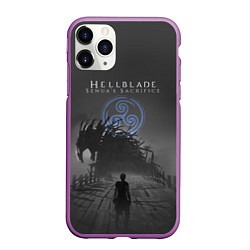 Чехол iPhone 11 Pro матовый Hellblade - Sign, цвет: 3D-фиолетовый