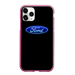 Чехол iPhone 11 Pro матовый Ford neon steel, цвет: 3D-малиновый