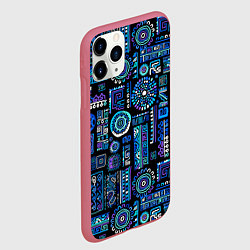 Чехол iPhone 11 Pro матовый Этнический неоновый орнамент, цвет: 3D-малиновый — фото 2